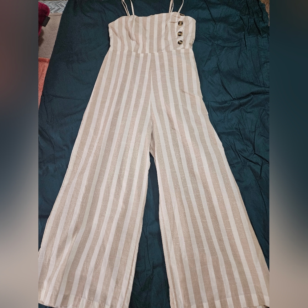 Japna Striped Wide Leg Jumpsuit
